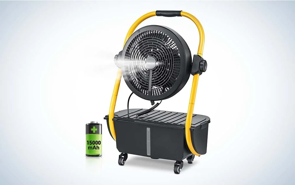 Fan with Misters and Misting Nozzles